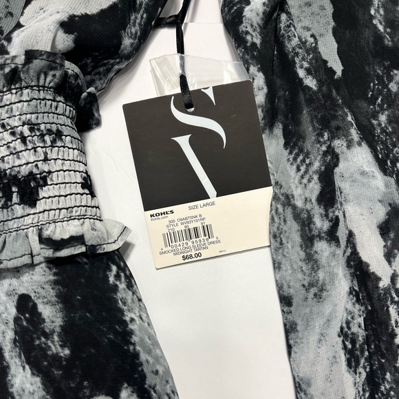 Simply Vera | NWT Black & White Snake Skin Patterned Dress - Size L - Picture 3 of 7